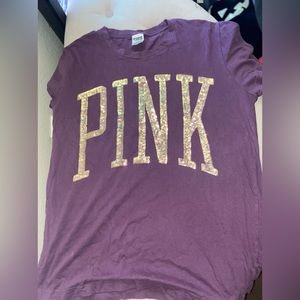 PINK VICTORIAS SECRET sequin SHIRT - medium